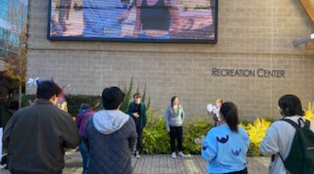 Students at discussion event in Seawolf Plaza