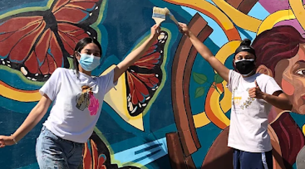 Student mural from Emily Hostutler's Service Learning course