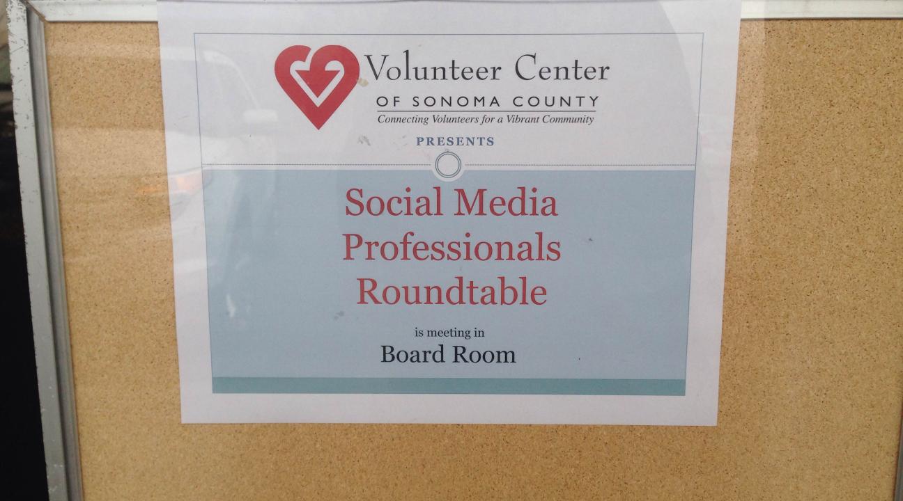 The Volunteer Center was set up and ready for the very first Social Media Professionals Roundtable when we arrived.