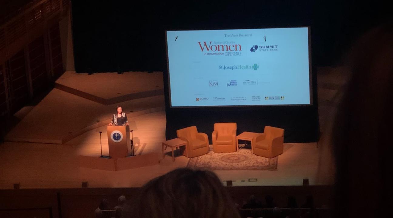 Judy Sakaki giving a speech