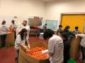 Sac State students at Redwood Empire Food Bank. They bagged over 5,000 pounds of carrots!