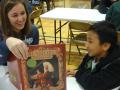 SSU service-learner and Luther Burbank student enjoying reading together.