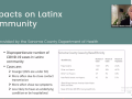 a slide entitled "Impacts on the Latinx Community"