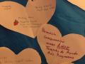 A closeup of hearts for the event