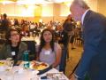 Lucia Martinez and Abigail Gonzalez from On The Move talking with Sonoma County Sheriff candidate John Mutz.