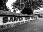 Black and white sign of Santa Rosa City Hall