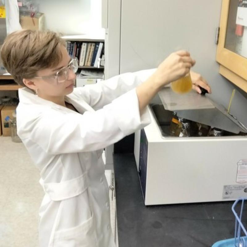 Student in a lab