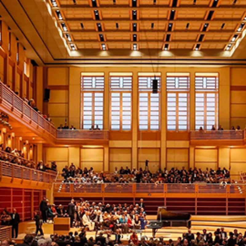 Green Music Center full of people