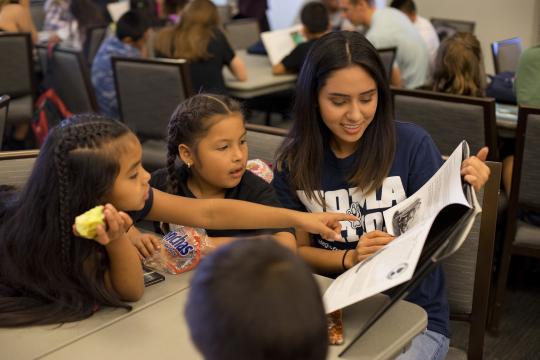 Students reading during Book Buddies