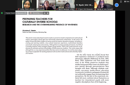 Zoom meeting reflection on research preparing teachers for culturally diverse classrooms