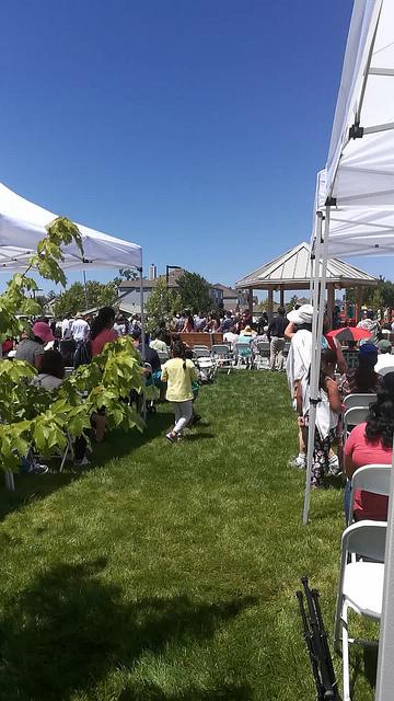 Crowds during the memorial for Andy Lopez