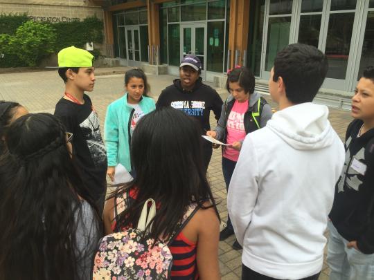 The RCP freshmen and SSU students participated in a scavenger hunt to familiarize themselves with the campus.