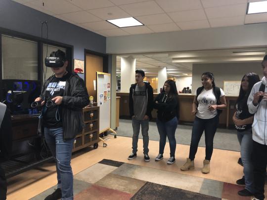 Virtual reality helmet at Discovery Day