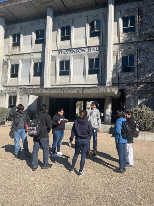 A Sonoma State student answers any questions the high school freshmen might have. 