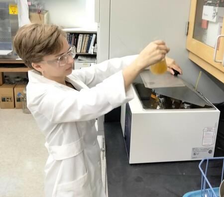 Student in a lab
