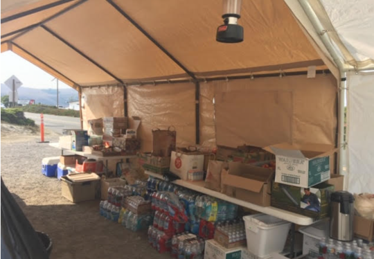 Supplies for fire evacuees