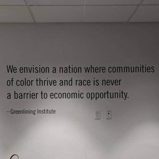 Greenlight Institute wall with w/quote