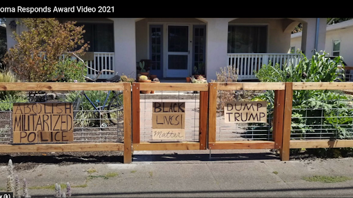 Protest signs made of cardboard