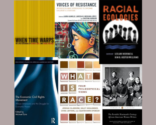 A collage of six different books from SSU faculty