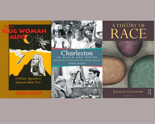 A collage of three different books from SSU faculty