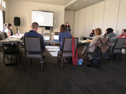 Former CCE Director Merith Wiseman giving a presentation