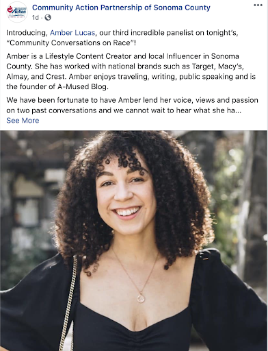 Social Media post intrducing Amber Lucas, CAPS