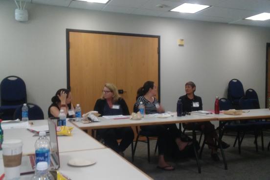 Participants interacting with each other.