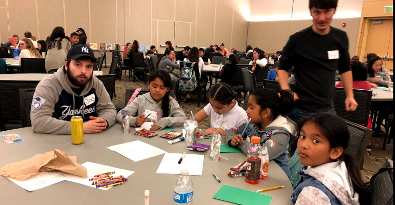 The students are pictured above making their own books.